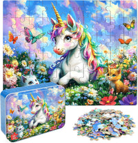 LELEMON Halloween jigsaw puzzle for kids with pumpkins and bats in tin box - view 8