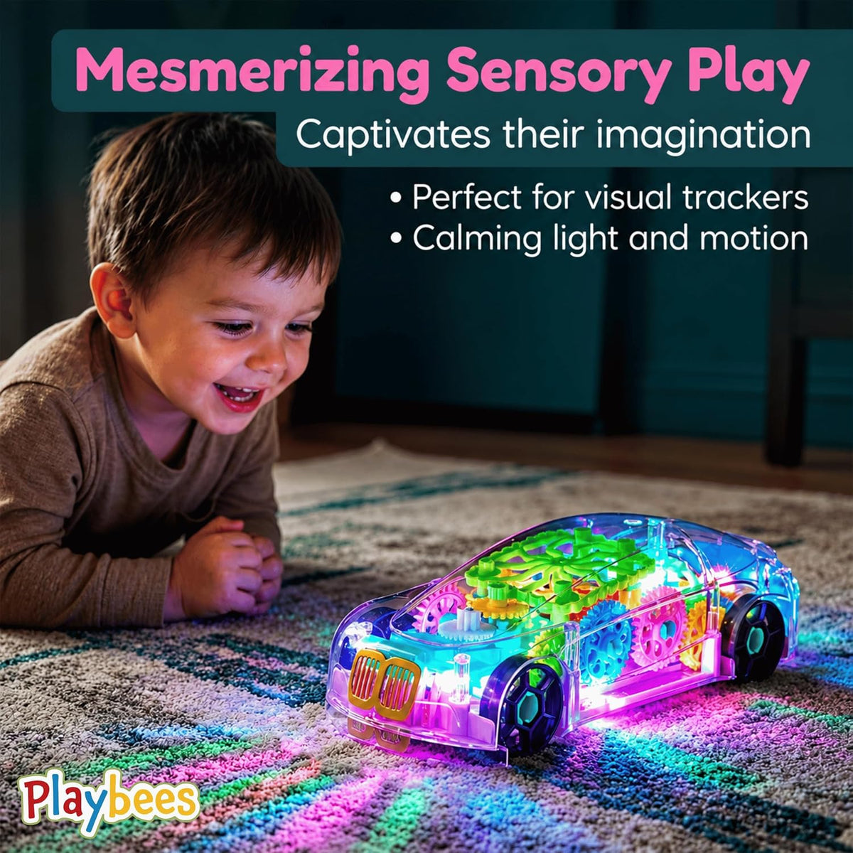 Playbees Light-Up Transparent Car - Bump & Go Car - image 3