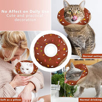 Cat Cone Collar Soft, Adjustable Cat Recovery Collar Kitten Cones to Stop Licking, Cute Donut E Collar After Surgery, Cats Neck Pillow ConeElizabethan Cones of Shame (Waterproof Brown, Large)