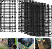 Adjustable Platic Grip Panel Aquarium Fish Tank Divider Filter Bottom - 8pcs 11.8X5.9 Inch with 0.15 Inch hole / Black