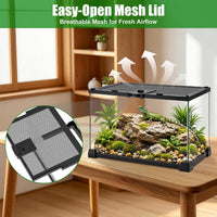 Folding Reptile Travel Terrarium Tank 17" × 12" × 10" – Essentials for Reptiles And Amphibians - 12" x 8" x 6" - image 4