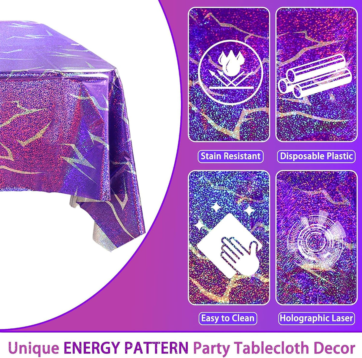 3PCS Demon Hunters Birthday Tablecloth Decorations - Demon Hunters Tablecloth - image 3