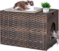 Large Cat Litter Box Enclosure - 30.3'' L X 18.2'' W X 20.5'' H / Brown