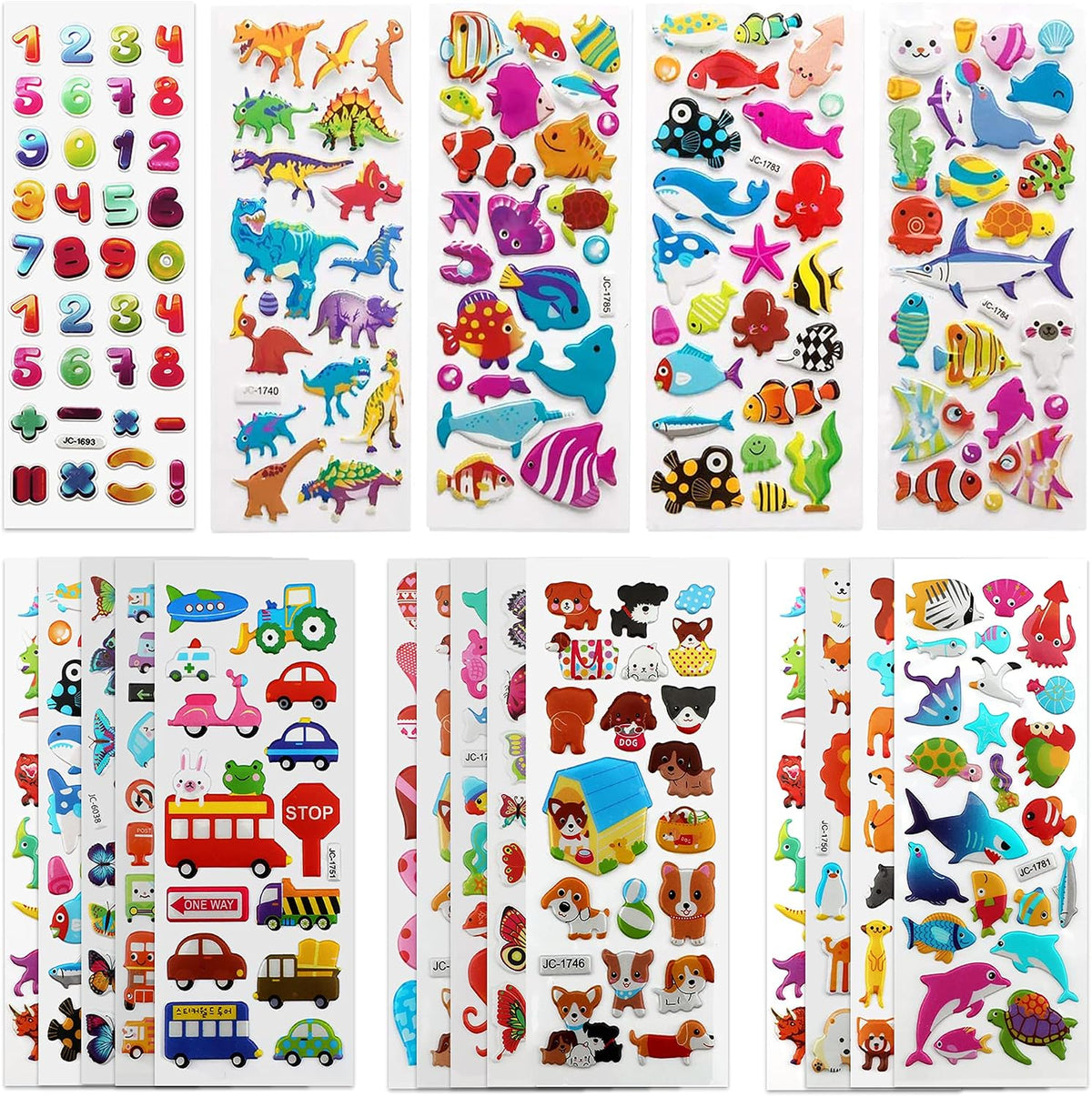 Puffy 3D Sticker for Kid & Toddler 500+ Variety Pack Cute Scrapbook - Basic Style 2