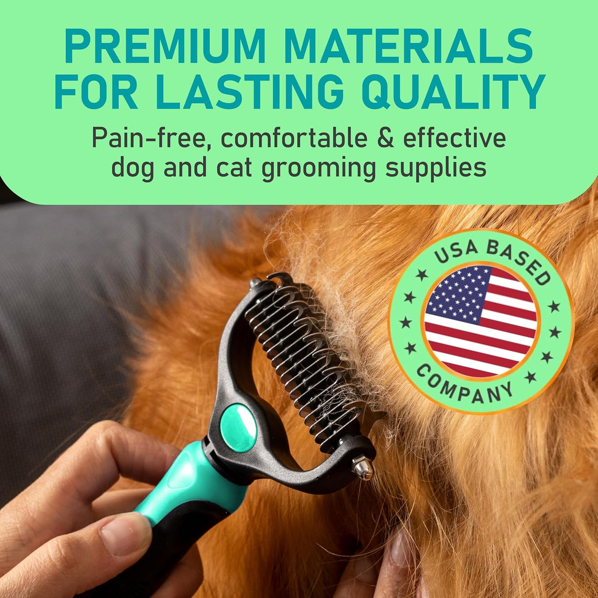 Maxpower Planet Dog Grooming Rake, Deshedding Undercoat Brush - Turquoise / Large - image 3
