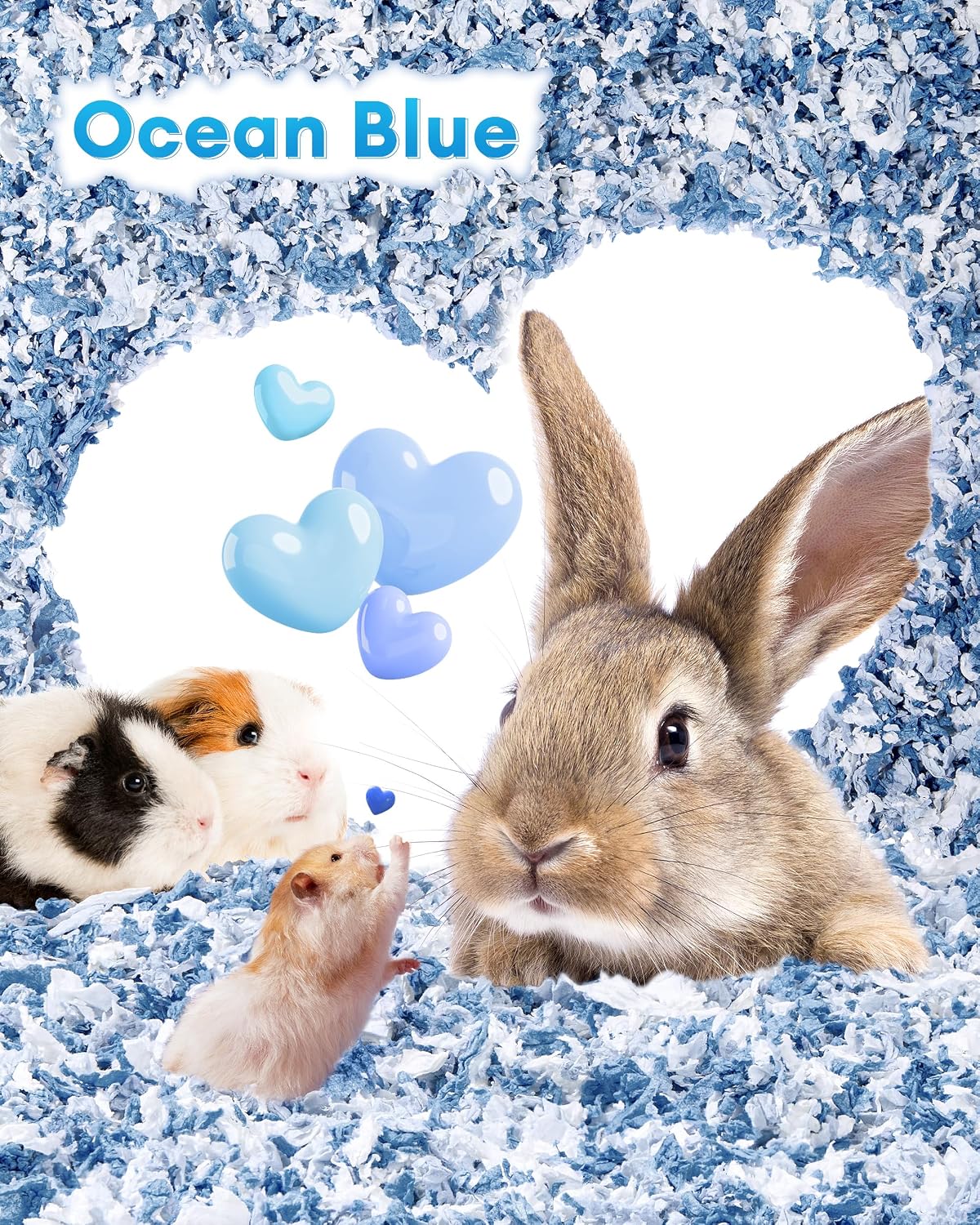 BUCATSTATE Hamster Bedding 15L, 99% Dust-Free Paper Bedding - Ocean Blue / 15L - image 4