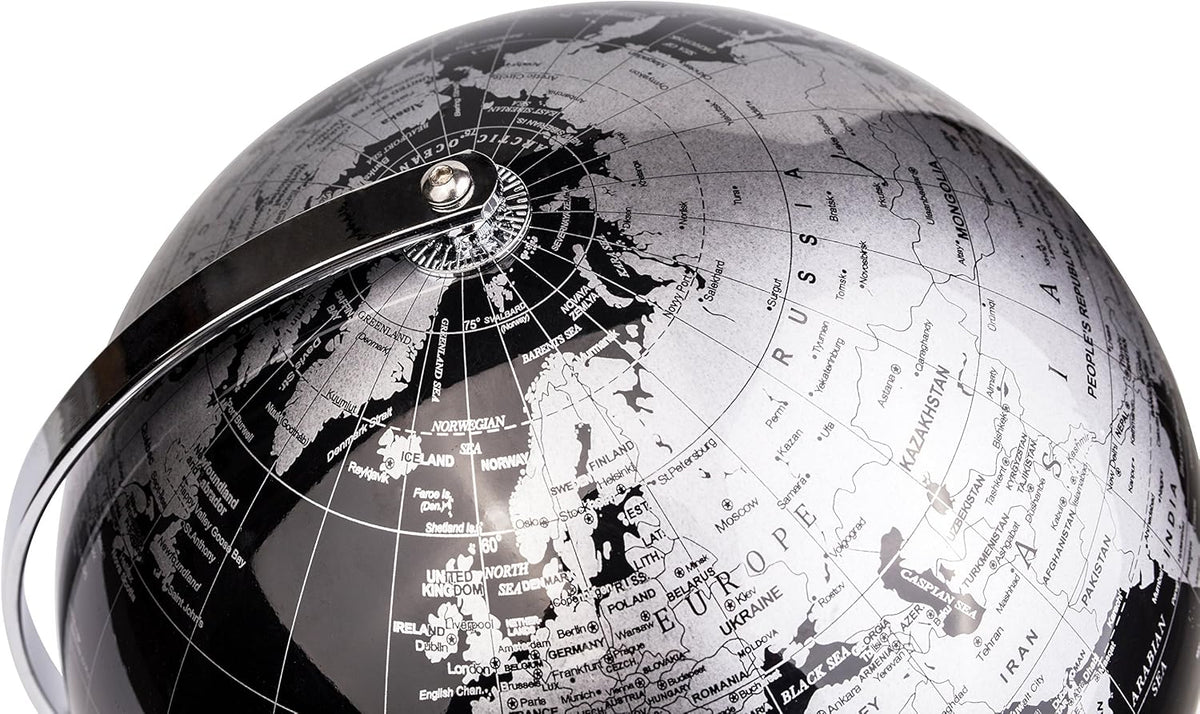 ANNOVA Metallic World Globe Black - 8-Inch - image 4