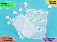 2 x Mesh Bath Toy Organizer + 8 Ultra Strong Hooks - White x2 - image 3