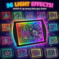 Marvin's Magic Glow Art Pink Drawing Board, 36 Light Effects - Black - image 3