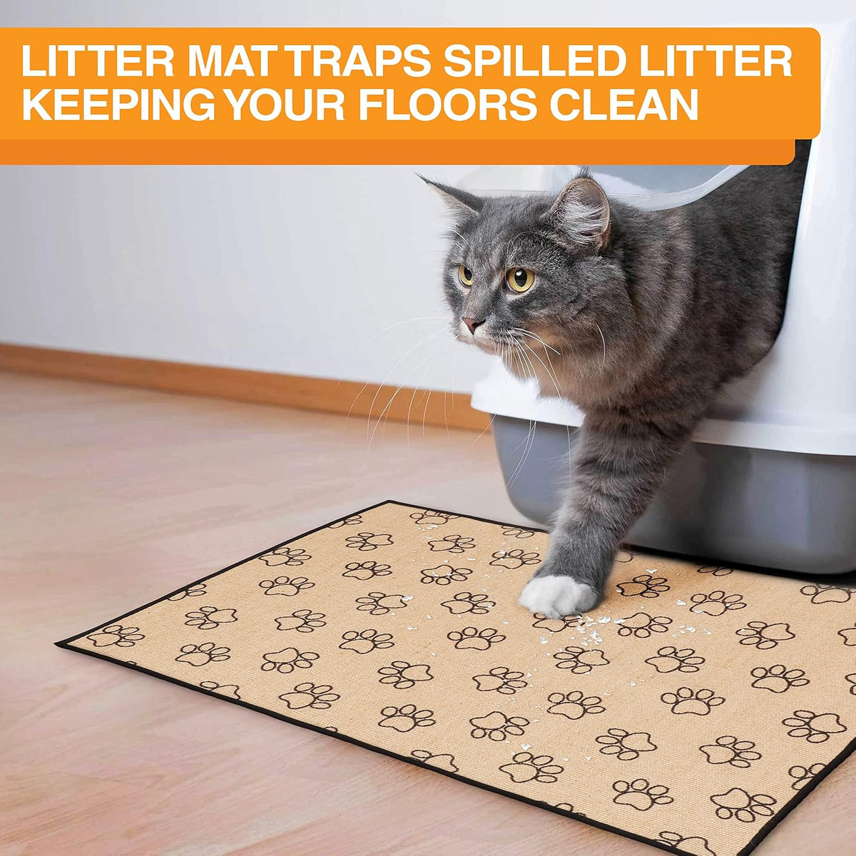 Neater Pets Jute Cat Litter Trapping Mat - Paw Print - image 3