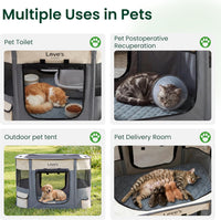 Love's cabin Pet Puppy Dog Playpen - Gray green with Pad / Small - image 3
