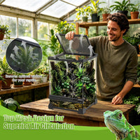 Folding Reptile Travel Terrarium Tank 17" × 12" × 10" – Essentials for Reptiles And Amphibians - 10" x 10" x 14" - image 2