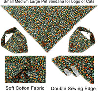 Summer Dog Bandana, UP URARA PUP Strawberry Triangle Bid Scarf for Medium Large Dogs, Cotton - Leaves / S - image 2