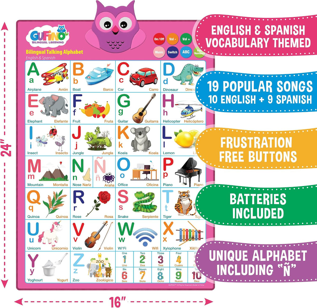 English & Spanish Alphabet Poster - Alphabet Pink - image 3
