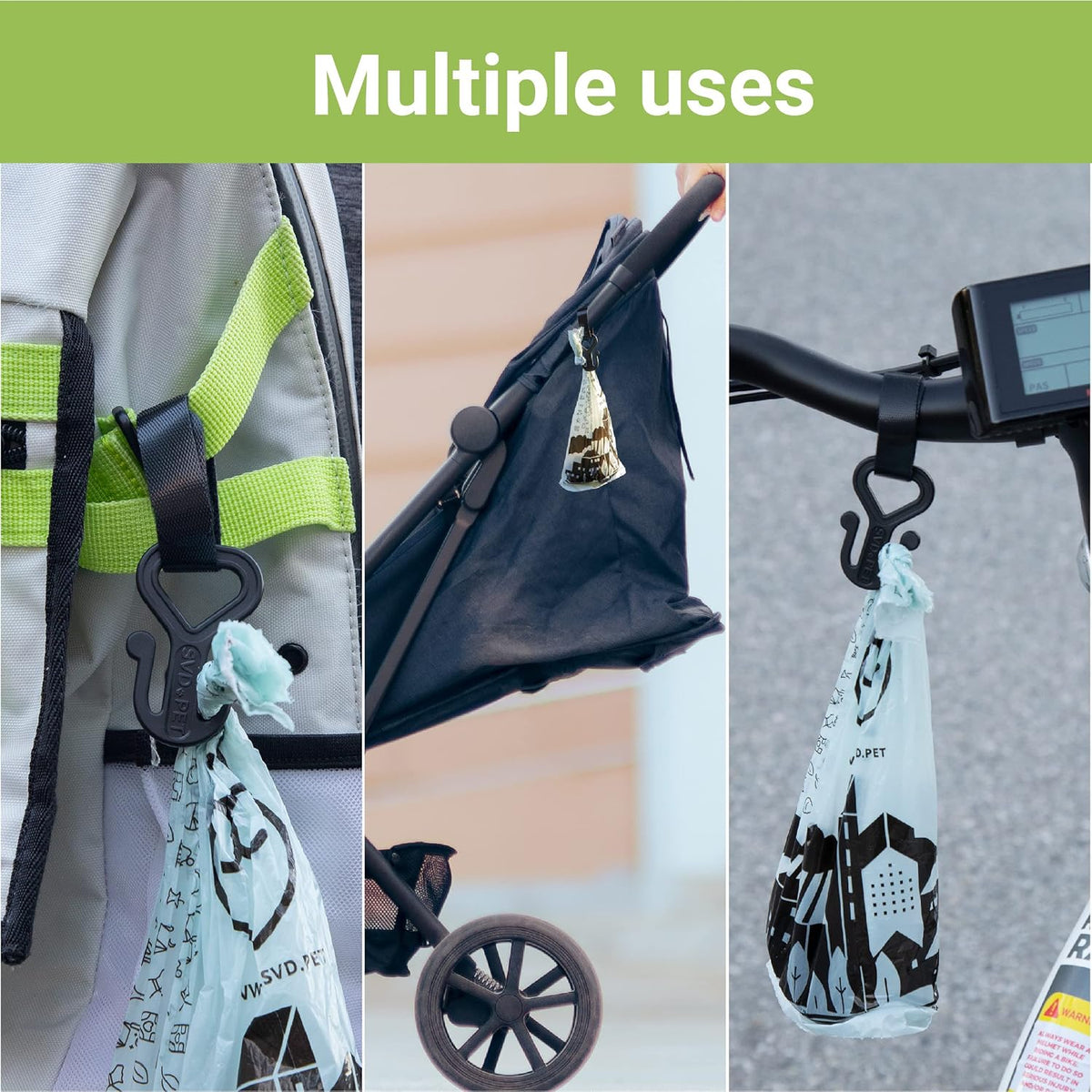 SVD.PET Dog Poop Bag Holder, Waste Bag Holder - 2 Count (Pack of 1) / Black - image 2