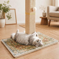 Tall Cat Scratching Post for Indoor Cats Adults with Carpet - Brown / Medium - image 4