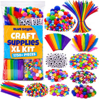 Blue Squid 1750+pcs Craft Kits for Kids - Craft Bag