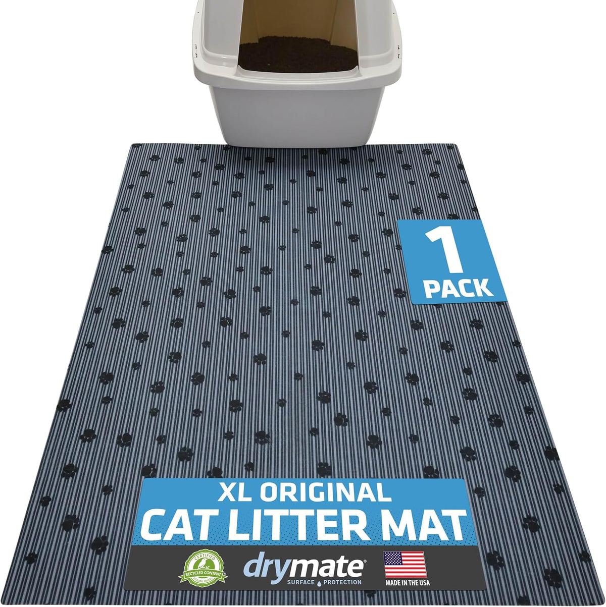 Drymate Cat Litter Box Mat, Litter Trapping Mat - Dark Grey / 28x36 Inch (Pack of 1)