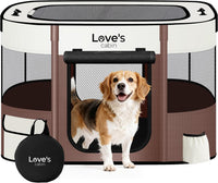 Love's cabin Pet Puppy Dog Playpen - Brown / Large