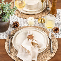 GBHOME Ceramic Dinnerware Sets for 4, 12 Pieces Stoneware Plates and Bowls Sets, Scratch Resistant Dishes, Dishwasher & Microwave Safe, Reactive Glaze-Vanilla color