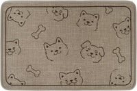 Dog Food Bowl Mat Pet Feeding Mat for Food Water 14.2x24In Grey – Essentials for Dogs - Cream Rectangle / 24"L x 16"W