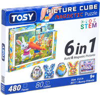 TOSY Picture Cube Enchanted Holiday 6-in-1 magnetic picture puzzle in frame - view 2