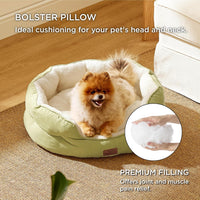 Bedsure Small Dog Bed Washable, Round Cat Beds for Indoor Cats - 25"L x 21"W x 8"Th / Pale Bean Green - image 3