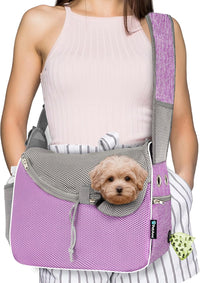 PetAmi Dog Sling Carrier for Small Dog - Purple