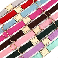PET ARTIST Soft PU Leather Dog Collar, Bright & Stylish Hot Pink Dog Collar Girl with Quick Release Rose Metal Buckle, Nylon Padded Durable Pet Collars Adjustable for Medium Dogs, Neck Fit 13-19"