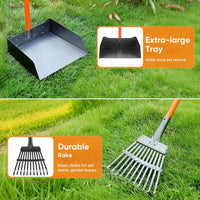 Pooper Scooper, Long Handle Dog Poop Scooper for Medium Small Dogs – Essentials for Dogs - Orange / Extra Large - image 2