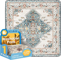 Washable Pee Pad for Dogs - Blue Medallion / 72" x 72" (1 Pack)