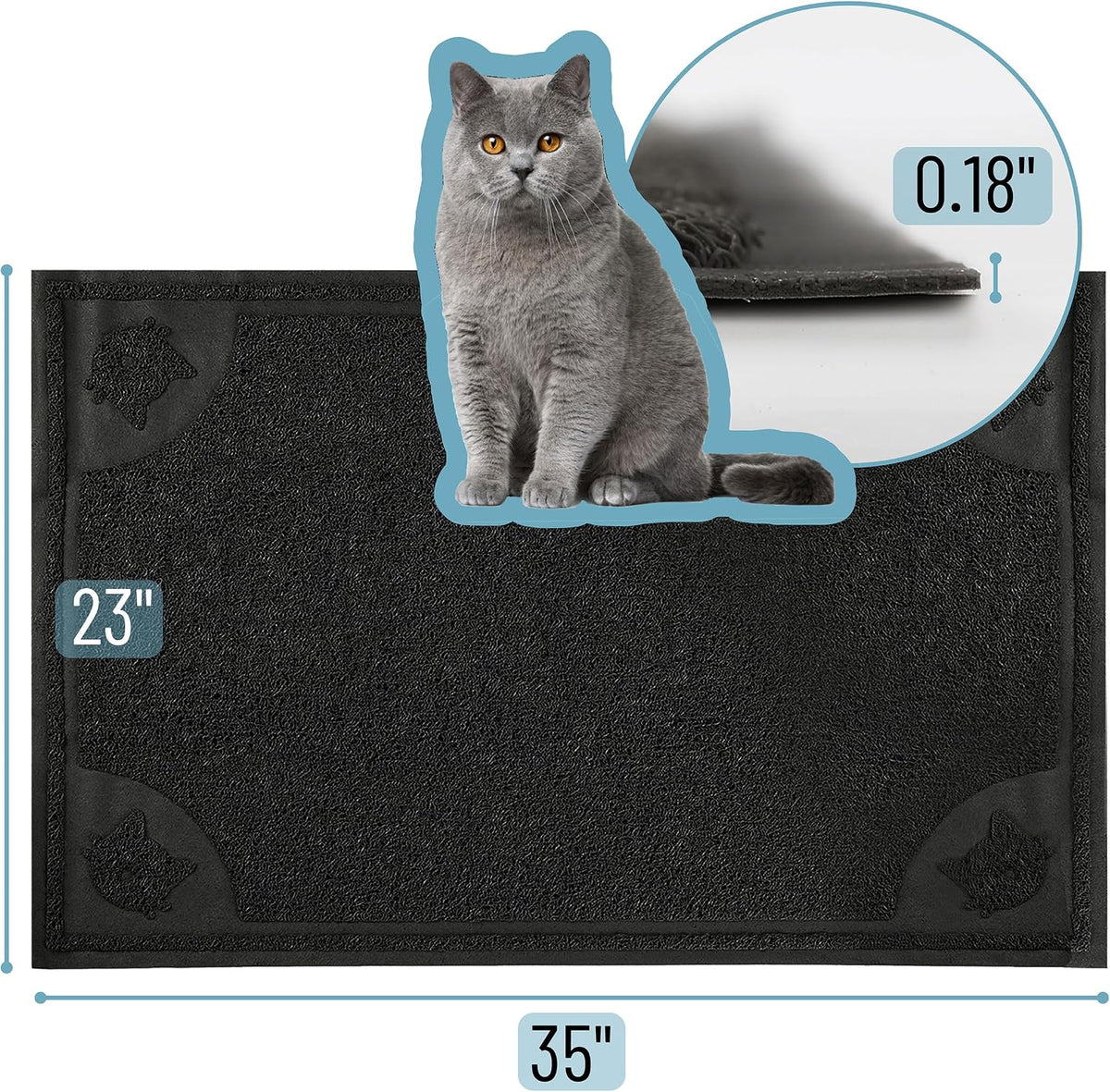 Mr. Pen, Large Cat Litter Mat, 23”x 35” - Black - image 2