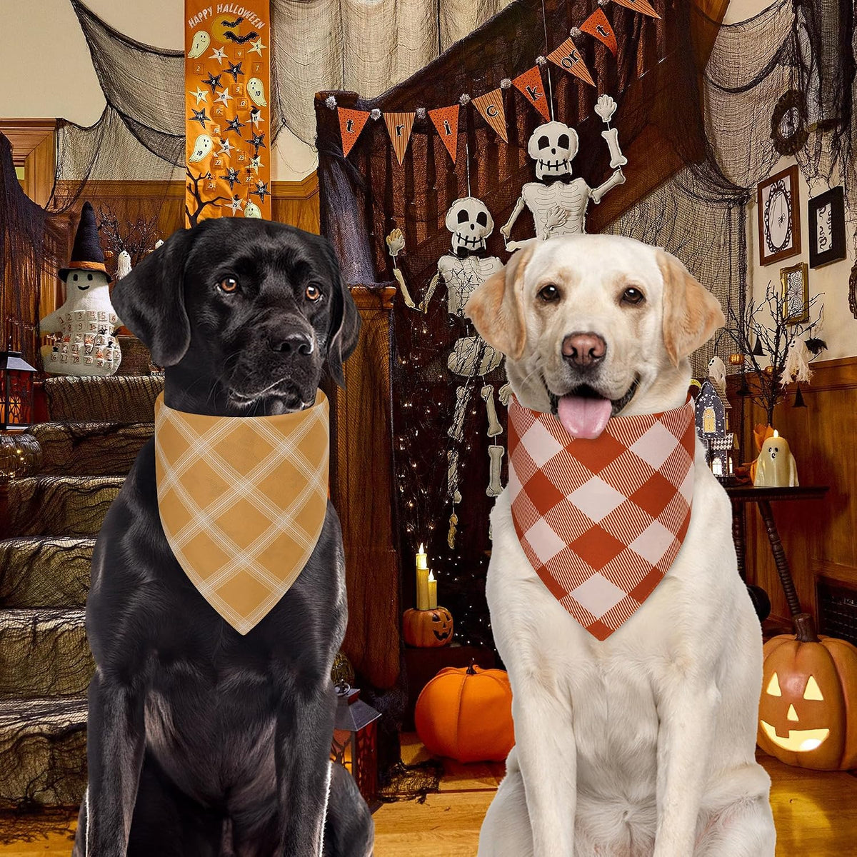 Halloween Dog Bandanas Large 2PCS - Hween-26-Mm Monster / Small - image 2