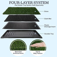 Set of 3 Reusable Pee Pads for Dogs - 35.5x23.5in Replacement Artificial Dog Grass - Dog Housebreaking Supplies for Puppy Training by PETMAKER