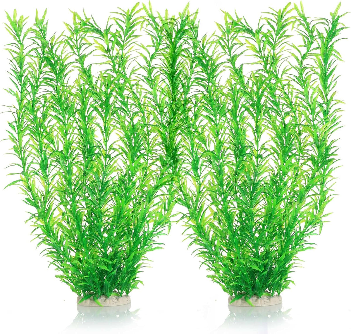 Aquarium Decor Plastic Plants Extra Large 21 Inches Artificial Plants – Essentials for Fish - Green 2pcs - image 3