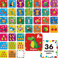 Hebayy 72 PCS Memory Matching Game - Letters & Number