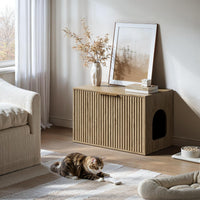 Evermagin 31.5" Cat Litter Box Enclosure Furniture – Essentials for Cats - Oak - image 3