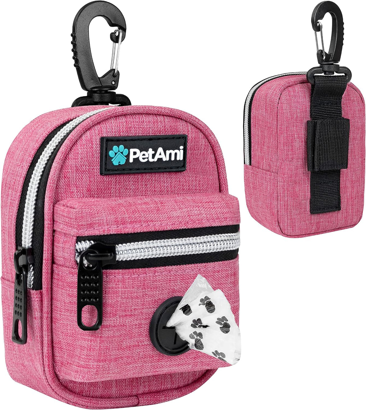 PetAmi Dog Poop Bag Holder for Leash - Pink / 1 Count (Pack of 1)