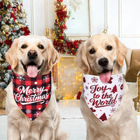 Halloween Dog Bandanas Pink Black XLarge 2PCS - 26-Holly Jolly / X-Large - image 4