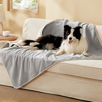 Bedsure Waterproof Dog Blankets for Small Dogs Soft Cat Blanket Warm - XL(50x60") / Light Grey
