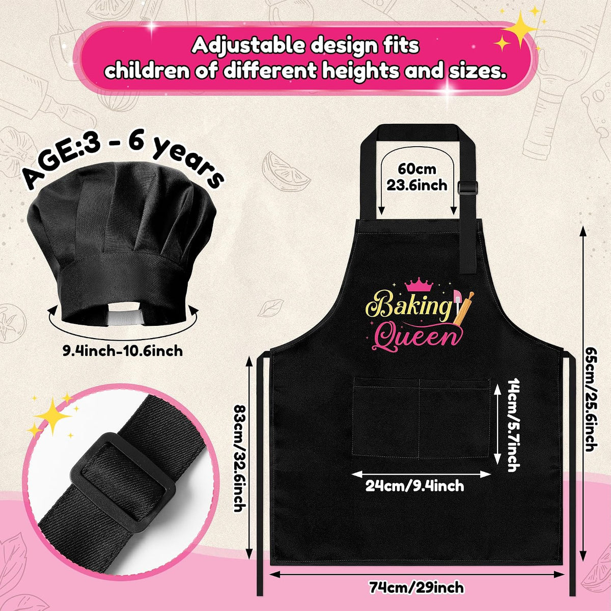 R HORSE Kid Apron and Chef Hat Set - Utility - image 2