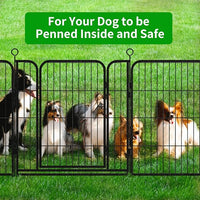 Dog Playpen Outdoor Extra Wide 24 Panels Heavy Duty Dog Fence 32" Height Anti-Rust with Doors Portable for RV Camping Yard, Total 63FT, 316 Sq.ft, Snowy Black