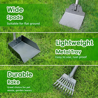 Pooper Scooper, Long Handle Dog Poop Scooper for Medium Small Dogs – Essentials for Dogs - Light Silver / Medium - image 4