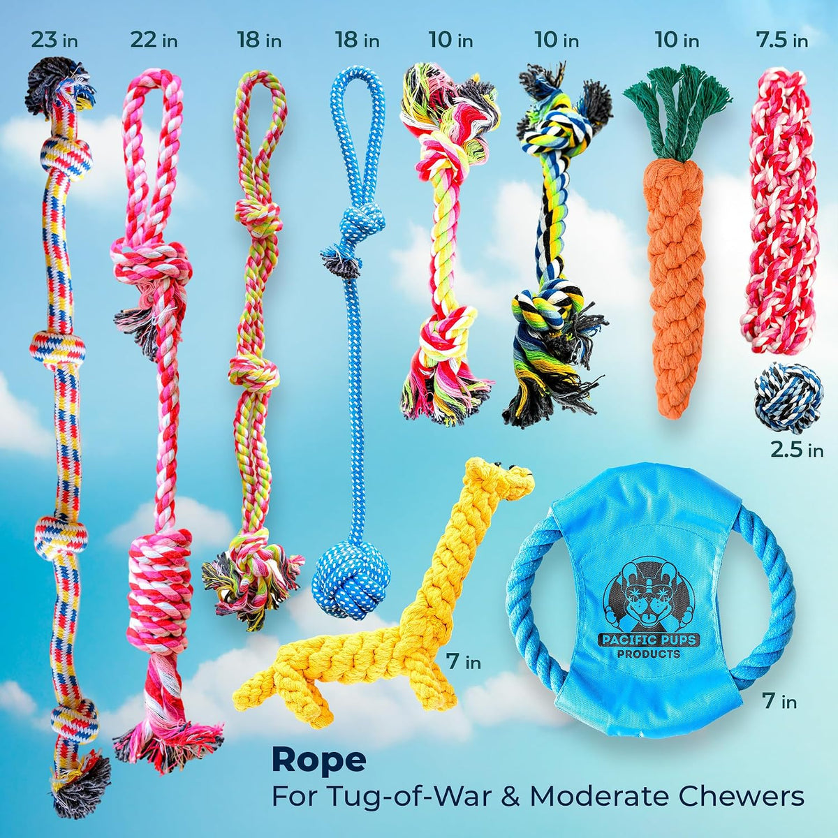 Pacific Pups Products Dog Rope Toys for Medium Dogs - image 2
