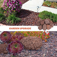Mr. Fireglass Lava Rock Granules, Large Red Volcanic Lava Rock for Fire Bowls, Fire Pits, Gas Log Sets, Indoor or Outdoor Fireplaces - 10 Pounds (2.75"-5")