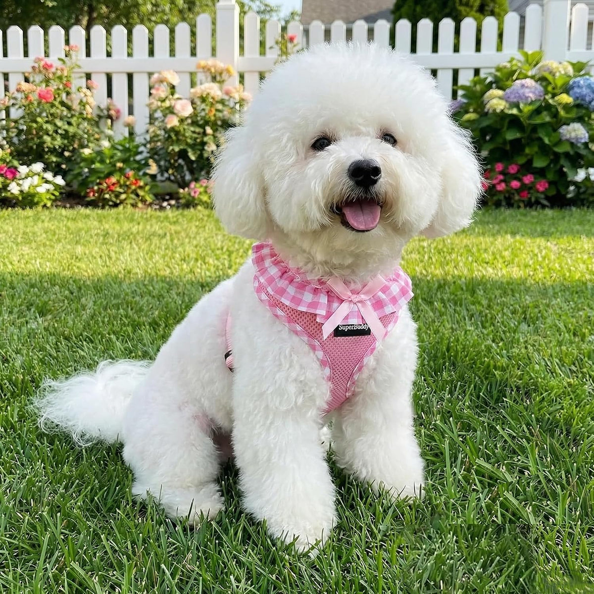 SuperBuddy Upgraded Soft Mesh Dog Harness - S (Neck Girth 11"; Chest Girth: 12"-16") / Adorable Pink - image 3