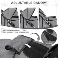 MoNiBloom 3 Wheels Pet Dog Cat Stroller for Small Medium Dogs and Cats, Lightweight Foldable Jogger Stroller w/Storage Basket and Cup Holder, Gray