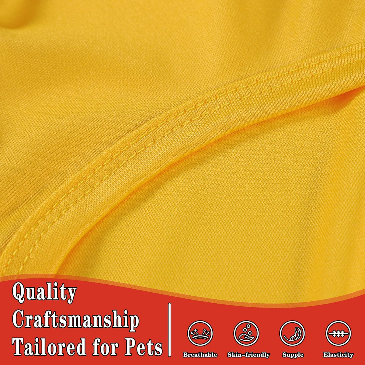 2 Pack Solid Color Dog Shirts, Lightweight, Quick Dry - Orange,Red / M (16'' Chest) - image 3
