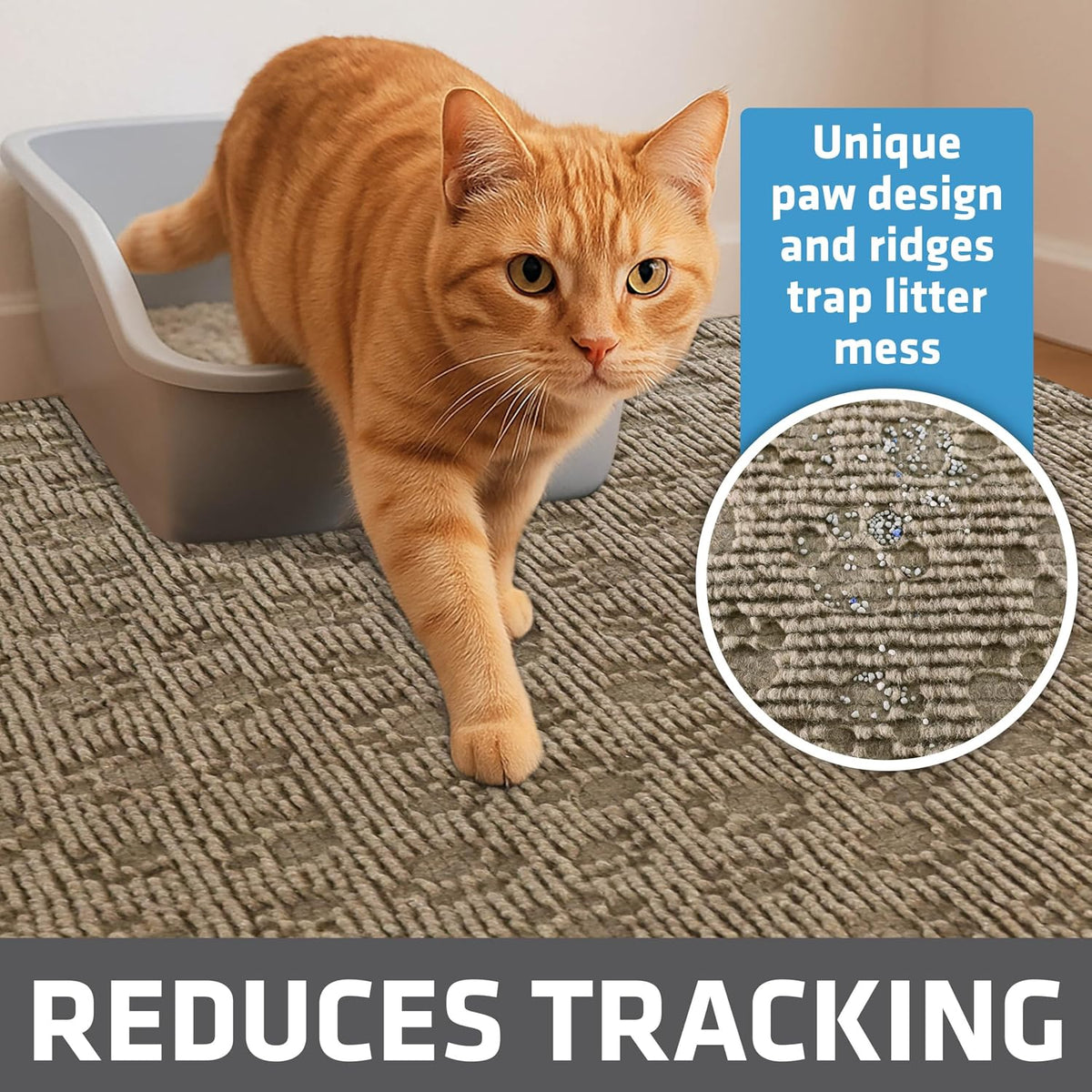 Drymate Cat Litter Box Mat, Litter Trapping Mat - Tan / 28x34 Inch (Pack of 1) - image 2