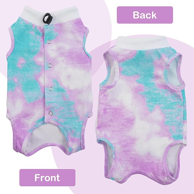 PUMYPOREITY Cat Recovery Suit for Surgery and Skin Diseases - Alternative to Cone of Shame, Female Spay Surgical Suit, Purple, M